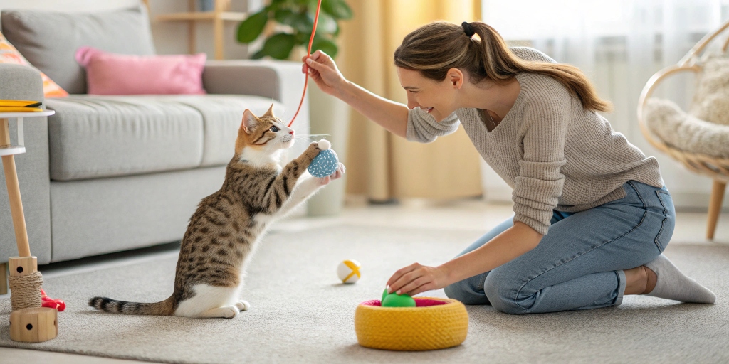 Marco Neri training a cat